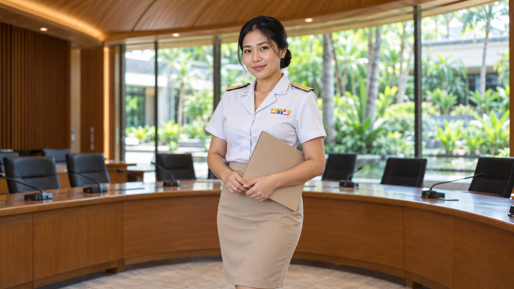 ภาพบุคคลสมมติ สร้างด้วย AI ประกอบตำแหน่ง พนักงานธุรการ